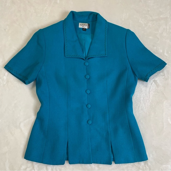 Two-piece Teal Kasper Suit - Picture 2 of 9